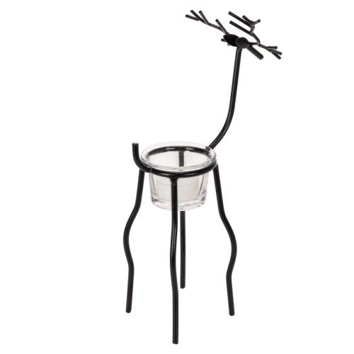 Porte-bougie renne avec verre