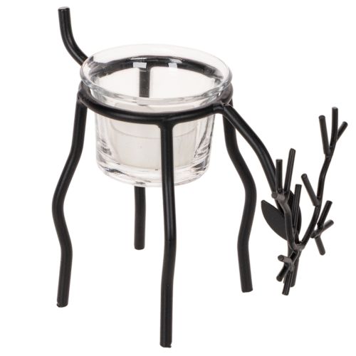 Porte-bougie renne avec verre pour bougie chauffe-plat, 15 cm