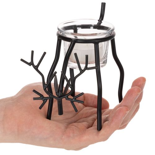Porte-bougie renne avec verre pour bougie chauffe-plat, 15 cm | Floristik24.be