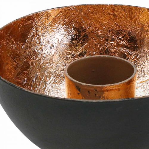 Floristik24 Bougeoir noir, décor bougie bronze Ø7.5cm H3.5cm