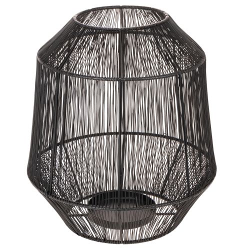 Bougeoir noir, lanterne décorative, panier en fil de fer, Ø 24 cm, H 28 cm | Floristik24.be