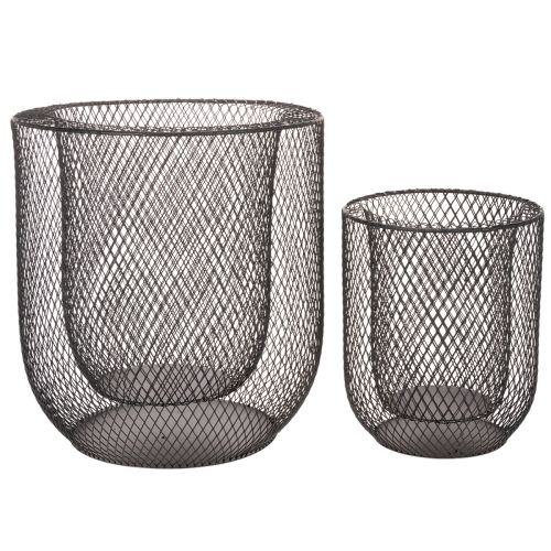 Bougeoir en fil de fer noir, Ø 28,5/18 cm, lot de 2 | Floristik24.be