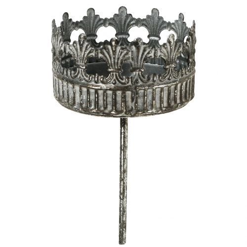 Floristik24 Bougeoir argent antique Ø7cm H12cm 1 pc