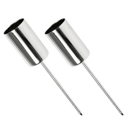 Floristik24 Bougeoir argent pour bougies bâtons Ø2,2cm 4 pcs