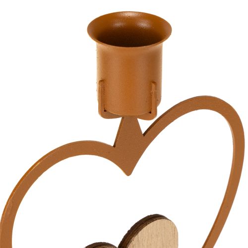 Article Chandelier bougies étoile coeur sapin marron H16,5cm assorties 3pcs