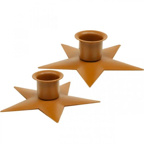 Chandelier bougies étoile de l&#39;Avent marron Ø9.5cm 4pcs