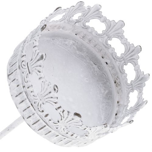 Article Bougeoir blanc antique Ø7cm H12cm 1 pc