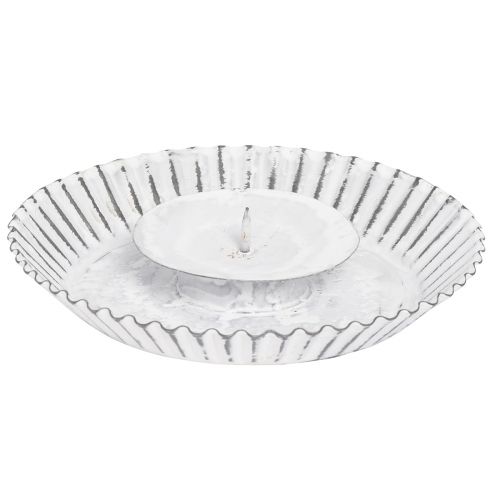 Bougeoir moule à gâteau en métal blanc Shabby Chic Ø15cm