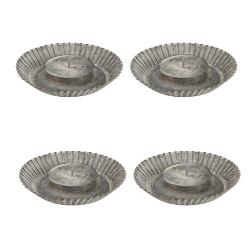 Article Bougeoir comme moule à pâtisserie assiette à bougie gris Ø15cm H3cm 4pcs