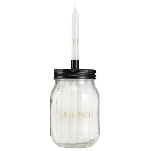 Floristik24 Bougeoir sur verre avec 24 bougies Calendrier de l'Avent H14,5cm