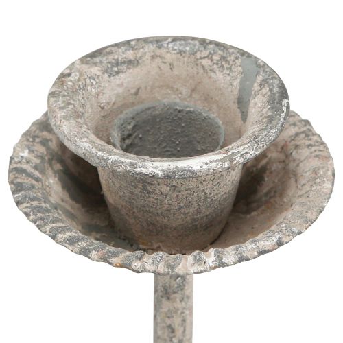 Article Bougeoir pour 4 bougies bâtons gris vintage 31×23cm H25cm