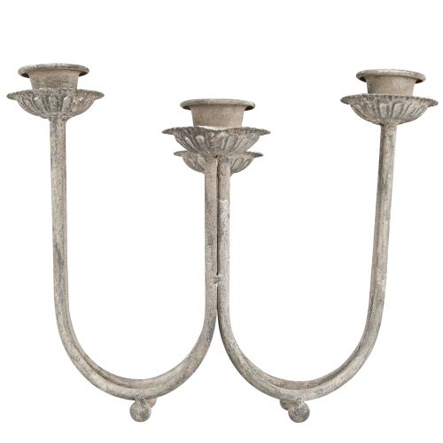Article Bougeoir pour 4 bougies bâtons gris vintage 31×23cm H25cm