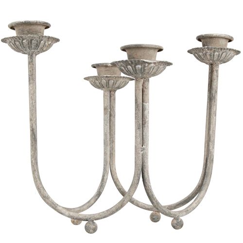 Article Bougeoir pour 4 bougies bâtons gris vintage 31×23cm H25cm