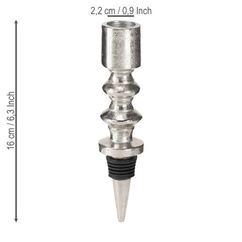 Article Bougeoir pour bouteilles Bougeoir bouteille argenté 15cm