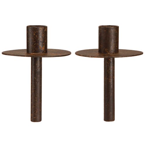 Article Bougeoir pour bouteilles aspect rouille Ø8,5cm H12cm 2pcs