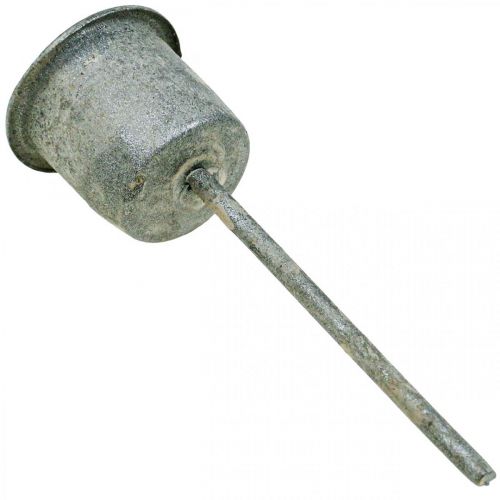 Article Bougeoirs enfichables Shabby Chic gris Ø3cm H8,5cm 8pcs
