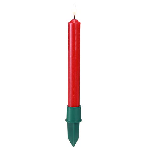 Floristik24 Bougeoir pour bougies bâtons en plastique vert Ø2,2cm 5 pcs