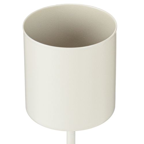Floristik24 Bougeoir pour bougies coniques épaisses, métal, beige, 3,8 x 14 cm, 4 pièces