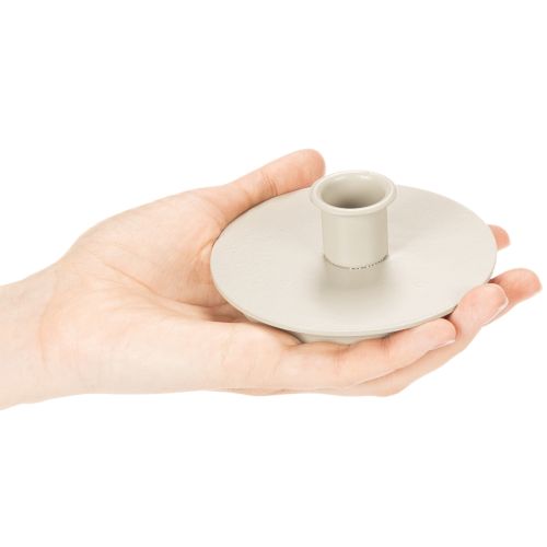 Bougeoirs ronds couleur crème pour bougies coniques, décoration de table, 10 cm, lot de 2 | Floristik24.be