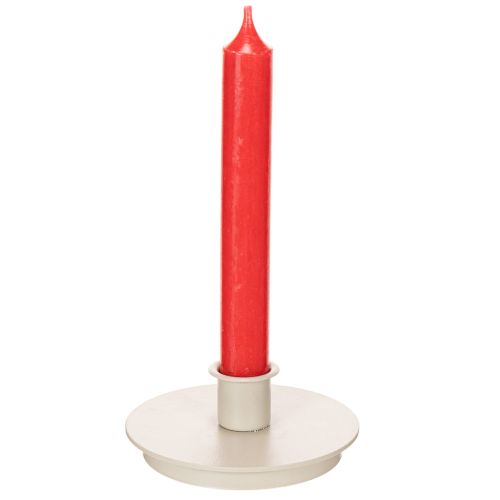 Bougeoirs ronds couleur crème pour bougies coniques, décoration de table, 10 cm, lot de 2 | Floristik24.be