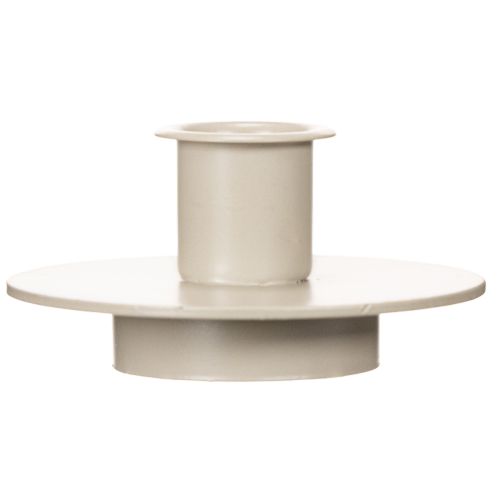 Bougeoir en métal beige mat, petit bougeoir pour bougies coniques, 8 cm, lot de 3 | Floristik24.be