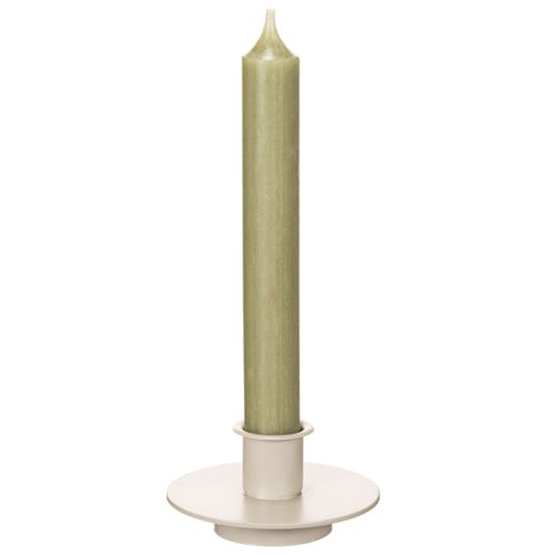 Bougeoir en métal beige mat, petit bougeoir pour bougies coniques, 8 cm, lot de 3 | Floristik24.be