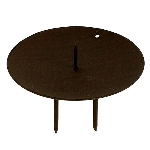 Floristik24 Bougeoir en marron Ø9cm 4pcs