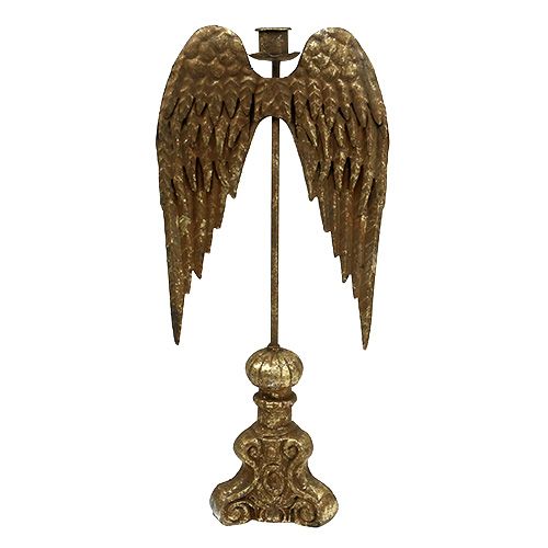 Floristik24 Chandelier avec ailes d'ange or H42cm