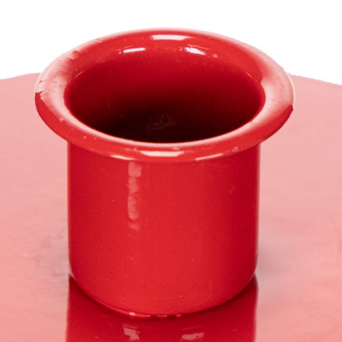 Bougeoirs compacts en métal rouge pour bougies coniques de 10 cm, lot de 2 | Floristik24.be