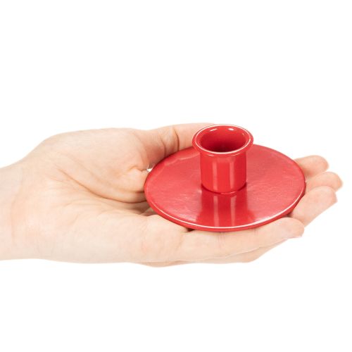 Petits bougeoirs rouges pour bougies coniques de 8 cm, lot de 3 | Floristik24.be