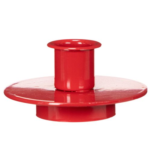 Petits bougeoirs rouges pour bougies coniques de 8 cm, lot de 3 | Floristik24.be