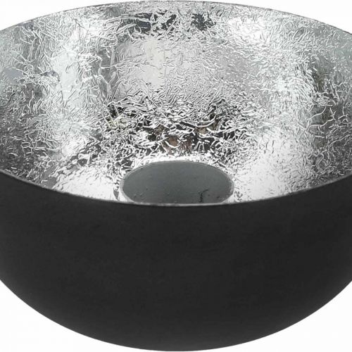 Article Bougeoir Noir Argent Bougeoir Stick Ø10cm H5cm