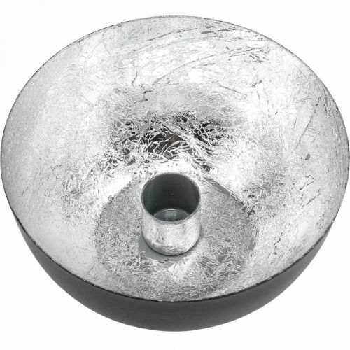 Article Bougeoir Bougeoir Argent Noir Ø13cm H6.5cm