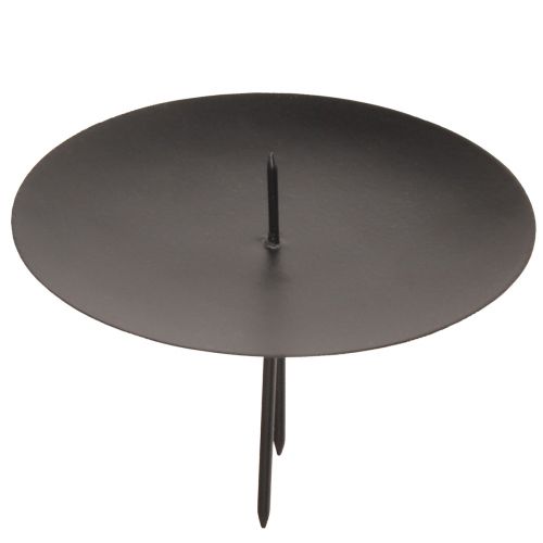 Floristik24 Bougeoir à brancher en métal pour l&#39;Avent noir Ø8cm 4 pcs