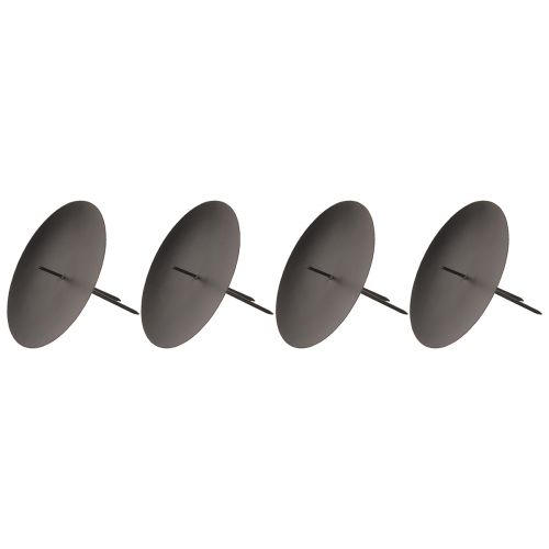 Article Bougeoir à brancher en métal pour l&#39;Avent noir Ø8cm 4 pcs