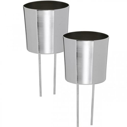 Floristik24 Bougeoir à coller photophore argent Ø5cm 4 pcs