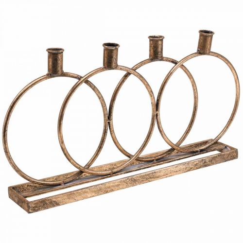 Floristik24 Bougeoir bougeoir bâton vintage 4 flammes doré L45cm