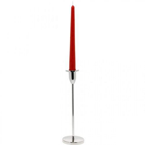 Floristik24 Bougeoir décoration bougeoir en métal argenté moderne H26cm