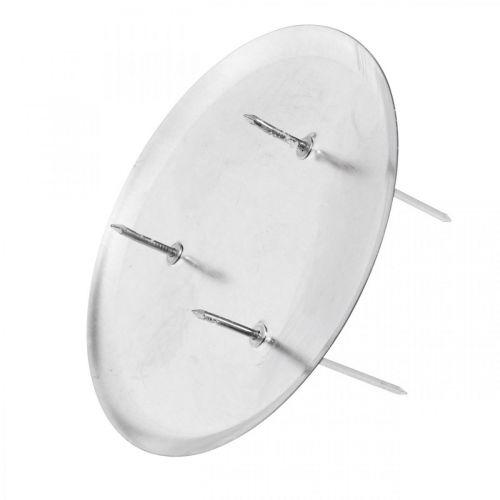 Floristik24 Bougeoir pour couronne de l&#39;Avent, Noël, décoration bougie à coller argent Ø10cm 4pcs