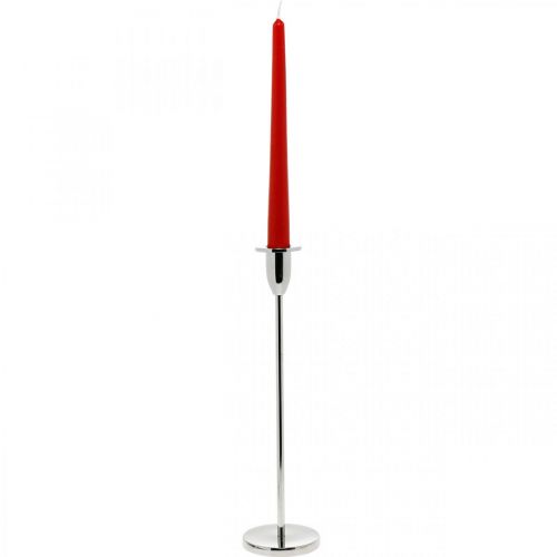 Article Bougeoir décoration bougeoir en métal argenté pour bougies bâton H31cm