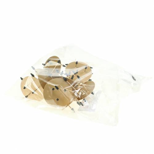Floristik24 Bougeoir enfichable doré Ø6,5cm 12 pcs