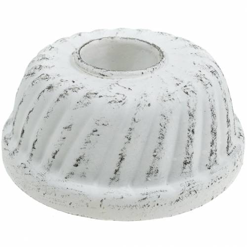 Floristik24 Bougeoir Gugelhupf Moule à pâtisserie Shabby Chic Blanc Ø7,2cm H3cm