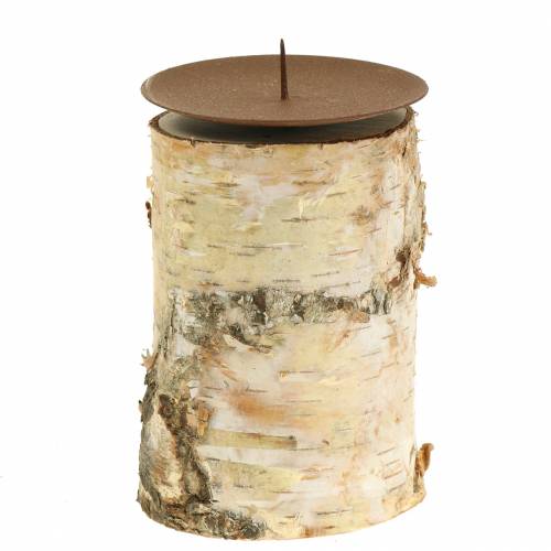 Floristik24 Bougeoir bouleau Ø8cm H14cm