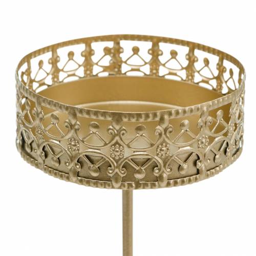 Floristik24 Bougeoir filigrane à brancher doré Ø6,4cm H12,5cm 4 pièces aspect antique