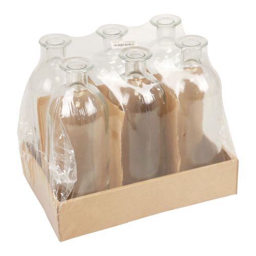 Article Bougeoir bouteilles décoratives mini vases verre transparent H19,5cm 6 pcs