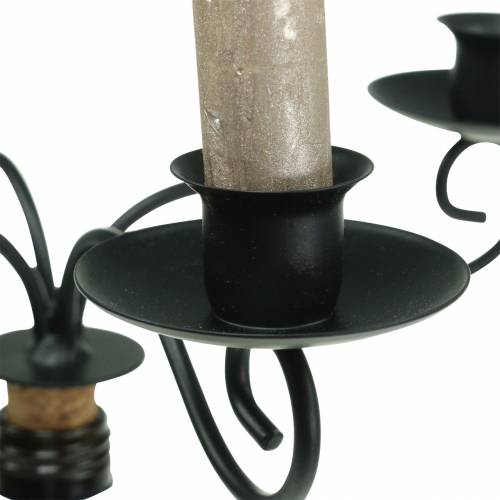 Floristik24 Bougeoir pour bouteille à quatre bras noir Ø28cm