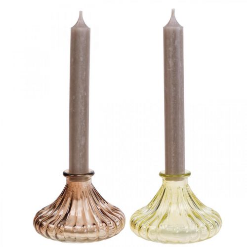 Floristik24 Bougeoir Verre Bougeoir Verre Ø10.5cm H7cm 4pcs