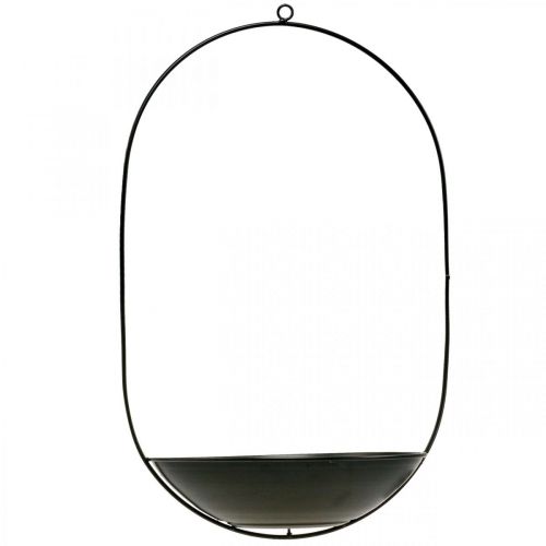 Article Bol décoratif à suspendre anneau métal noir décoration Scandi 28×54cm