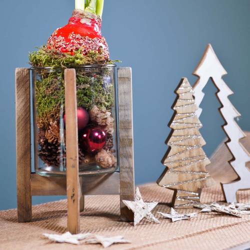 Floristik24 Bougeoir en bois avec verre Ø15cm H18cm