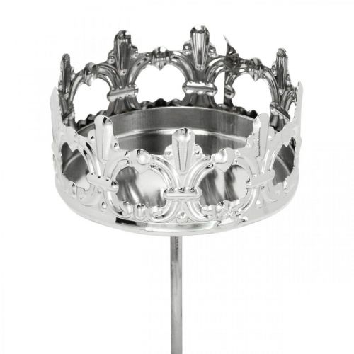 Bougie décoration couronne, photophore à coller, décoration de l&#39;Avent argent Ø5.5cm 4pcs